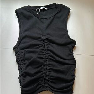 Zara Sleeveless Black Ruched Top